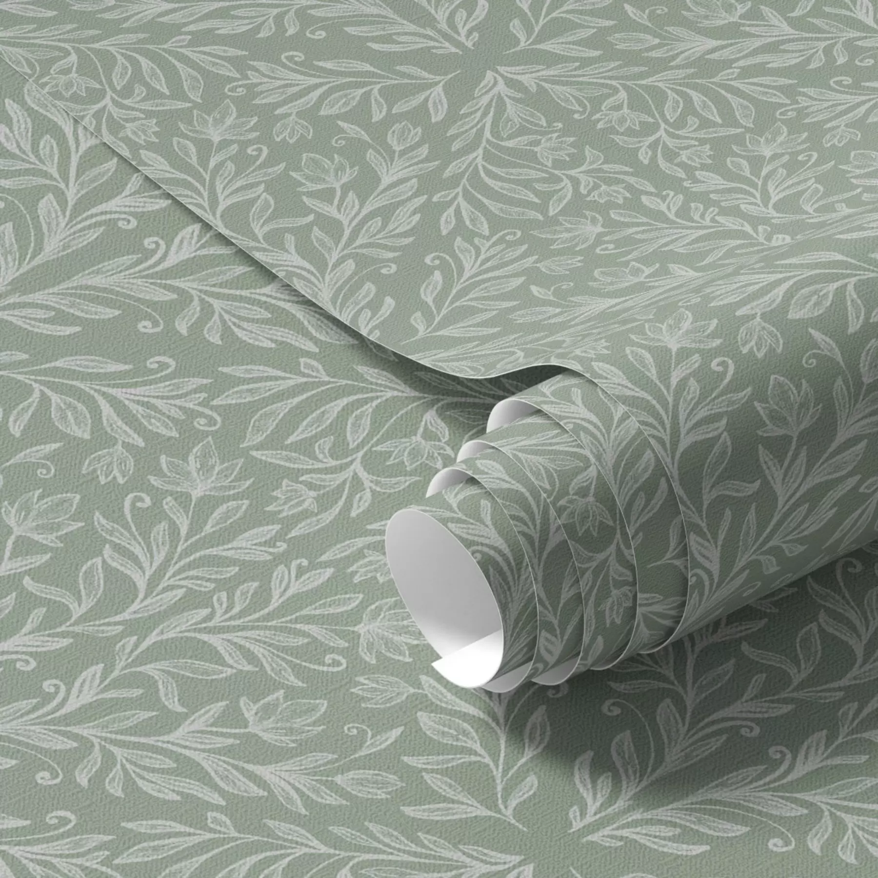Fototapetai Botaninis damastas ant mėtų-alyvuogių fono a00815