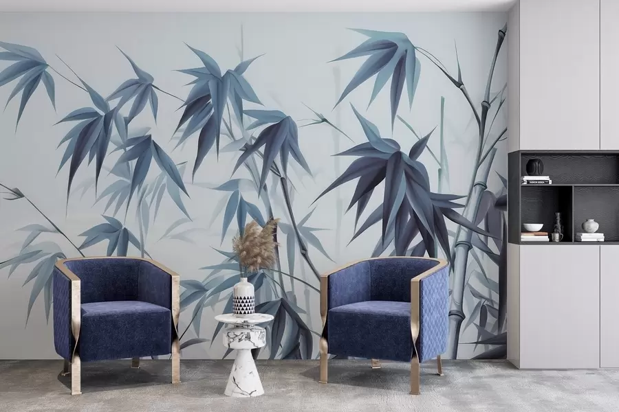 Fototapetai Bambukas ant šviesaus akvarelės fono w04834v2