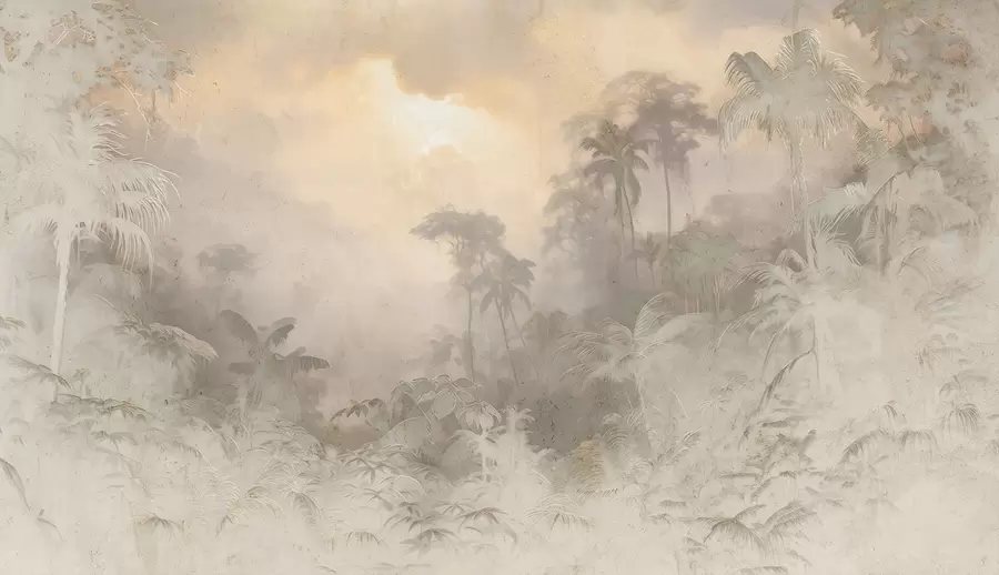 Fototapetai Stilizuota džiunglė ant sienos w04839