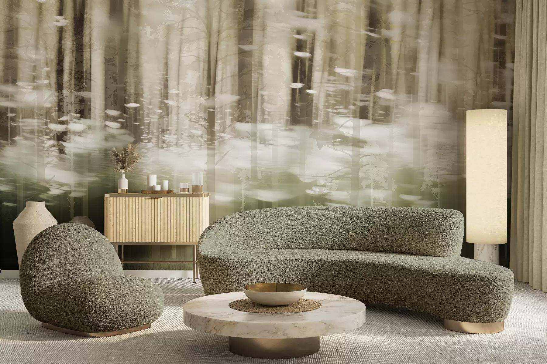 Fototapetai Stilizuoti medžio kamienai pastelinėmis spalvomis w04844 - Uwalls.lt Fototapetai Stilizuoti medžio kamienai pastelinėmis spalvomis w04844