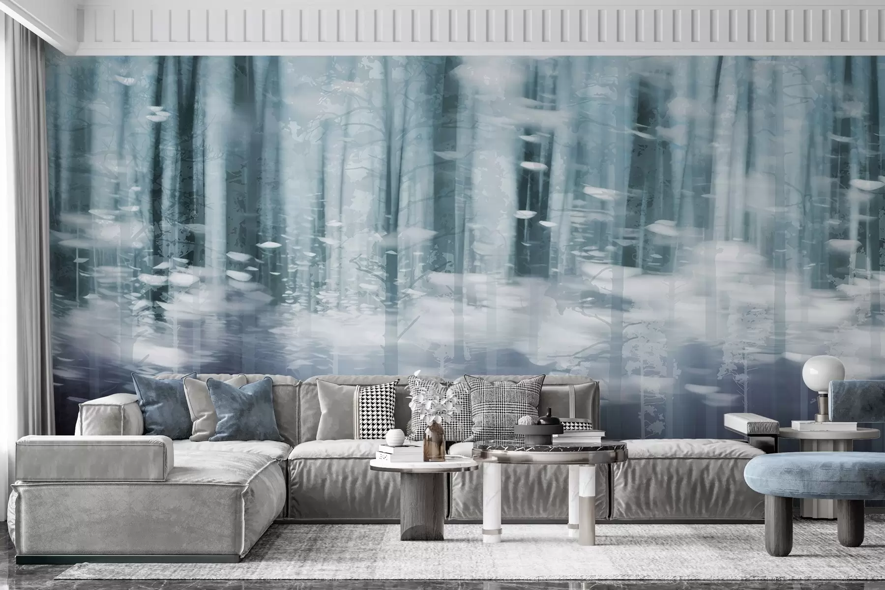 Fototapetai Stilizuoti medžio kamienai pastelinėmis spalvomis w04844v1