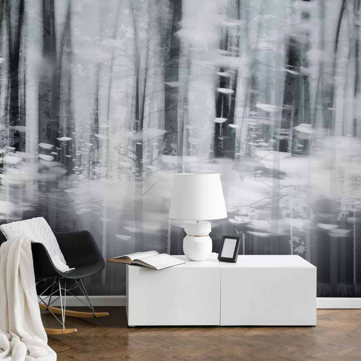 Fototapetai Stilizuoti medžio kamienai pastelinėmis spalvomis w04844v2