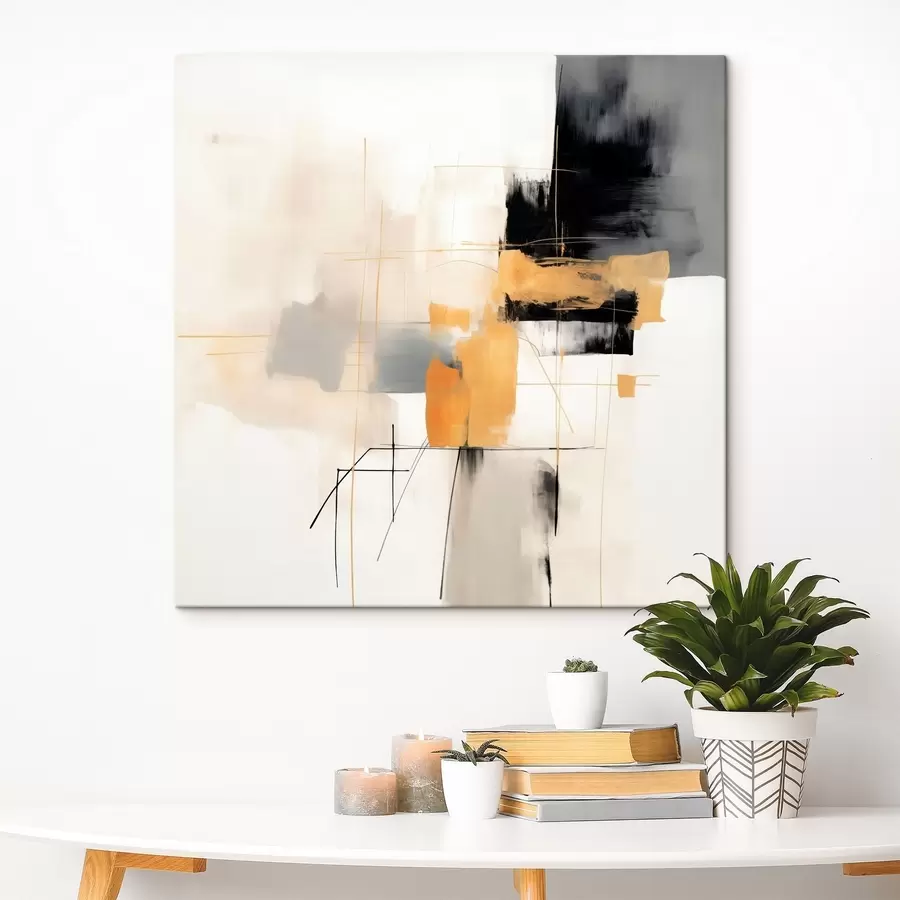 Paveikslėlis Šiuolaikinė tapyba, smėlio, persikų ir grafito akcentai s46323