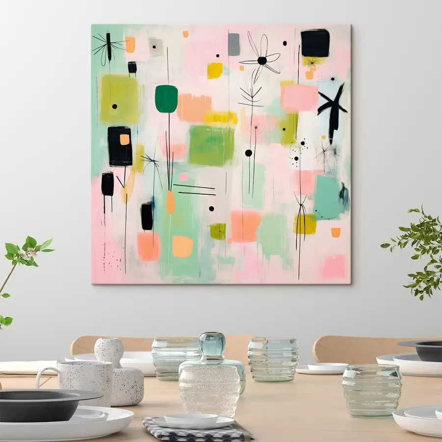 Paveikslėlis Abstrakčios gėlės, lengva kompozicija aliejaus stiliumi s46325