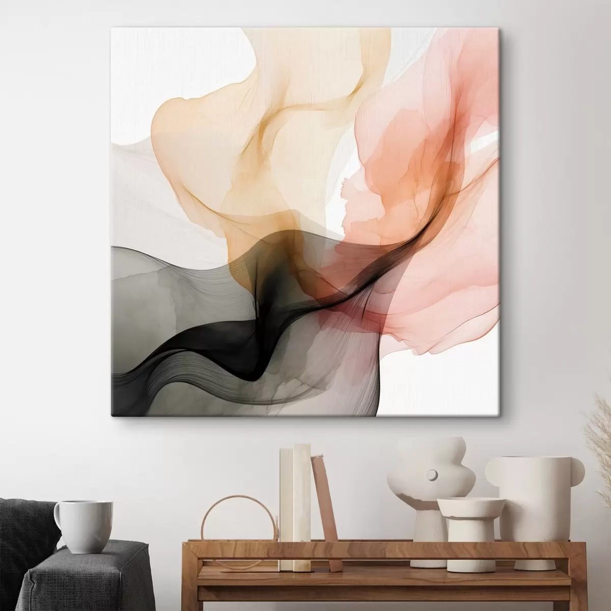 Paveikslėlis Koralų ir pilkos spalvos perteklius subtilaus stiliaus s46333 - Uwalls.lt Paveikslėlis Koralų ir pilkos spalvos perteklius subtilaus stiliaus s46333