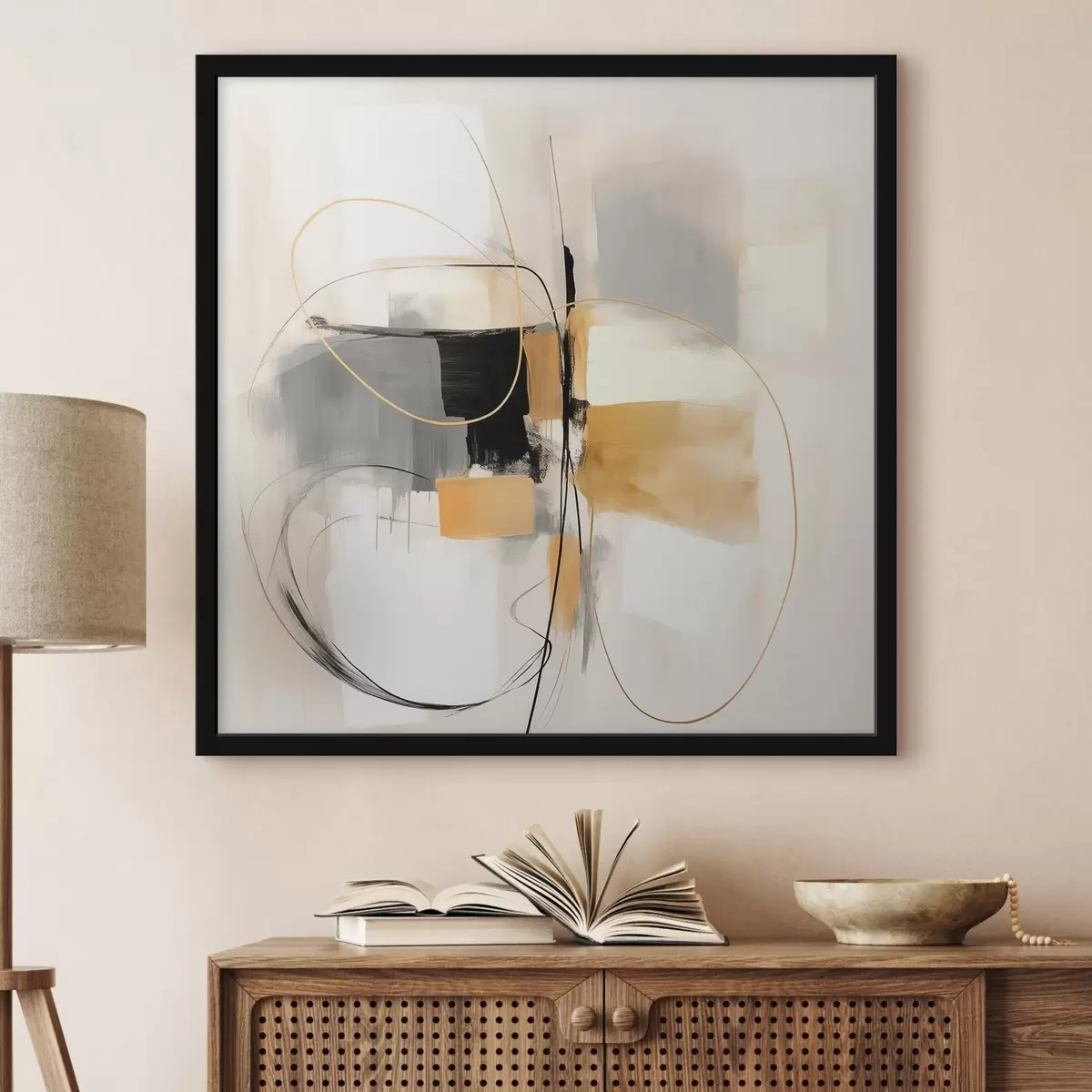 Plakatas Abstrakcija, linijos ir formos aliejaus stiliumi f46322