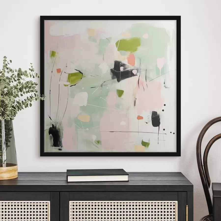 Fototapetai Rožinė ir mėtų spalvos, pastelinės potėpiai f46324