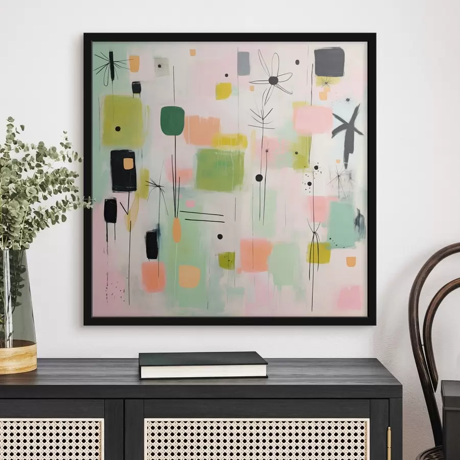 Fototapetai Abstrakčios gėlės, lengva kompozicija aliejaus stiliumi f46325