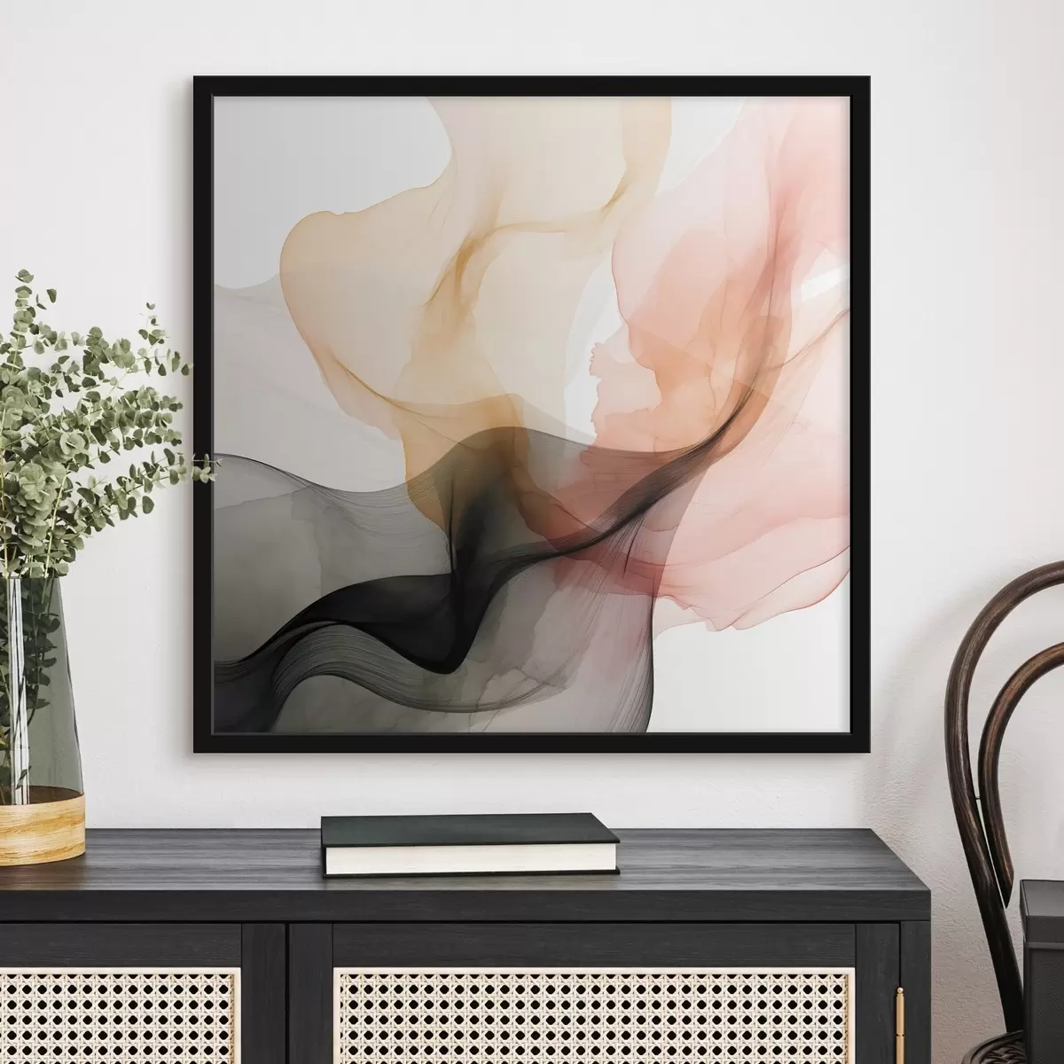 Plakatas Koralų ir pilkos spalvos perteklius subtilaus stiliaus f46333