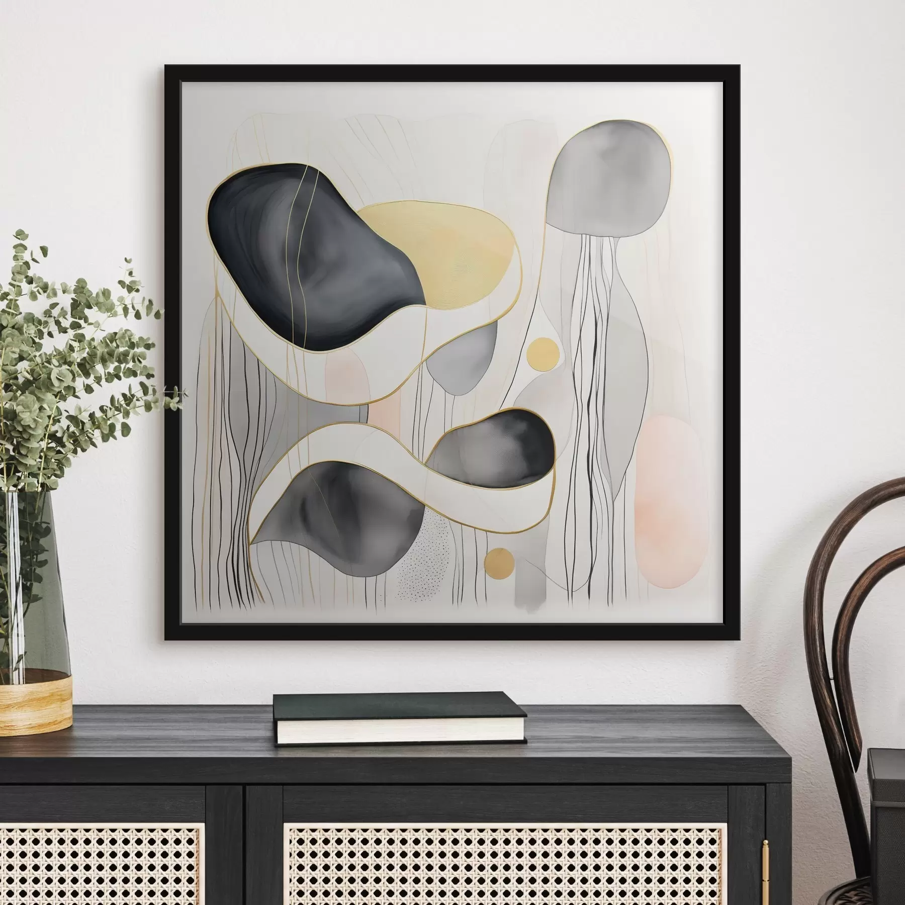 Fototapetai Neutrali kompozicija, pilkos ir smėlio spalvos dėmės moderniu stiliumi f46334