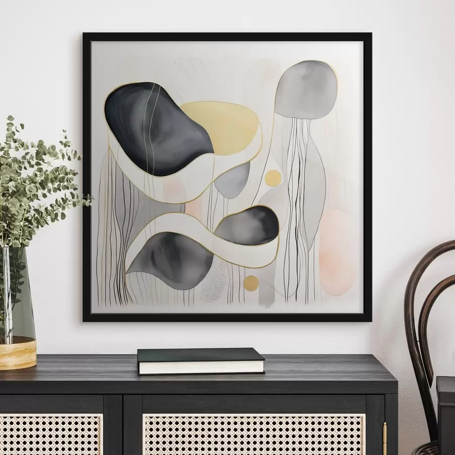 Fototapetai Neutrali kompozicija, pilkos ir smėlio spalvos dėmės moderniu stiliumi f46334