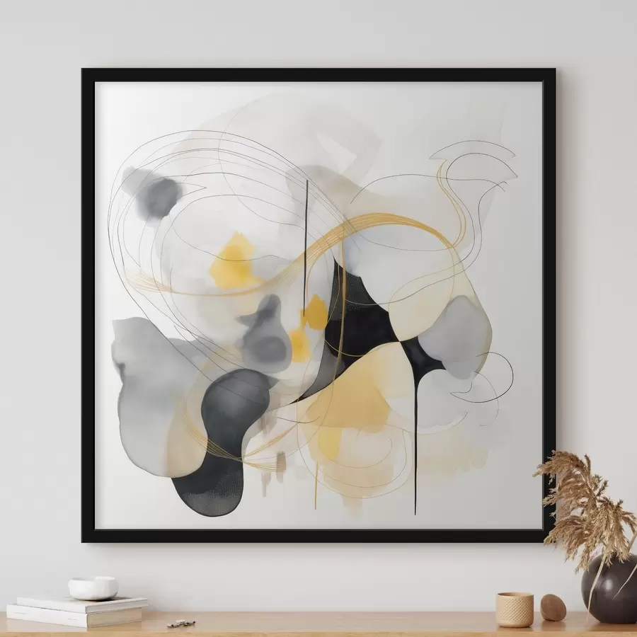 Fototapetai Chaotiškos linijos ir dėmės moderniu stiliumi f46335