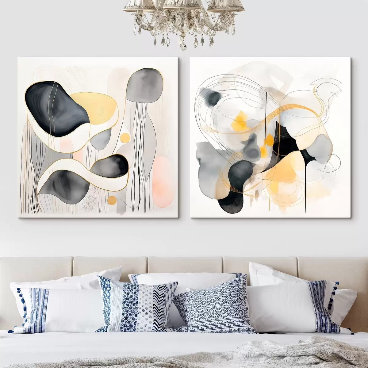 Paveikslėlis Monochrominis ir geltonas akcentas abstrakcijos stiliumi m00905 - Uwalls.lt Paveikslėlis Monochrominis ir geltonas akcentas abstrakcijos stiliumi m00905