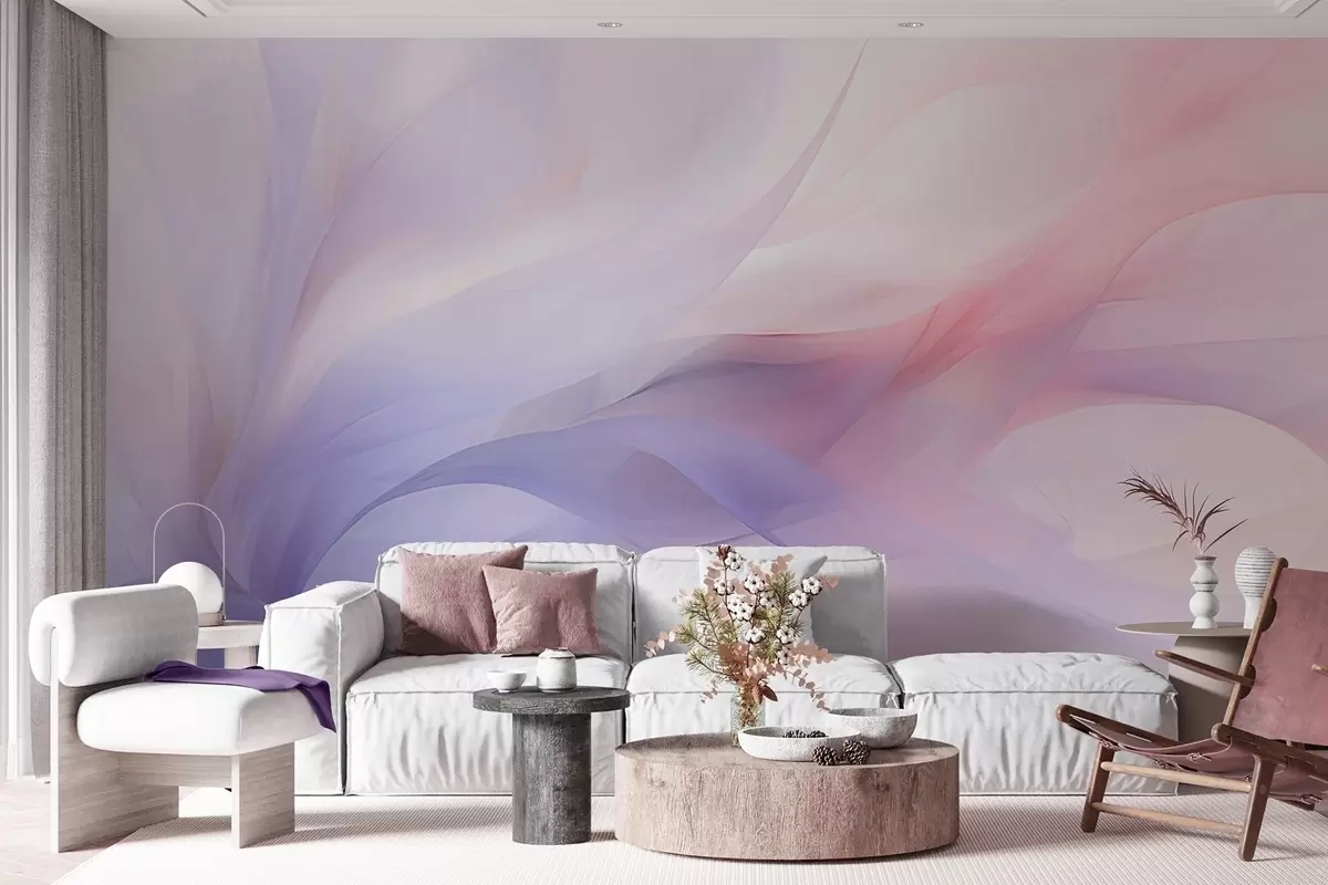 Fototapetai Minkštos abstrakčios bangos mėlynų ir rožinių atspalvių w09508