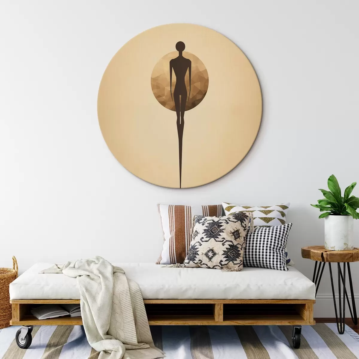 Apvalūs paveikslai Abstraktus siluetas r46356