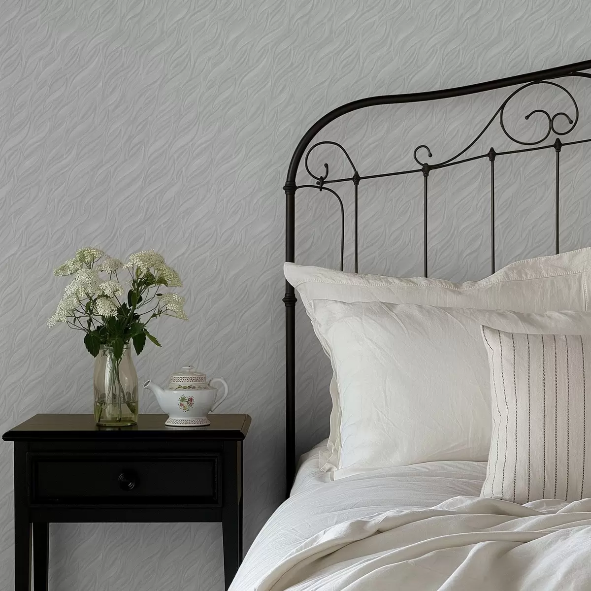 Tapetai Tekstūruotos šepetėlio bangos, šviesiai mėtų spalvos a00688v2