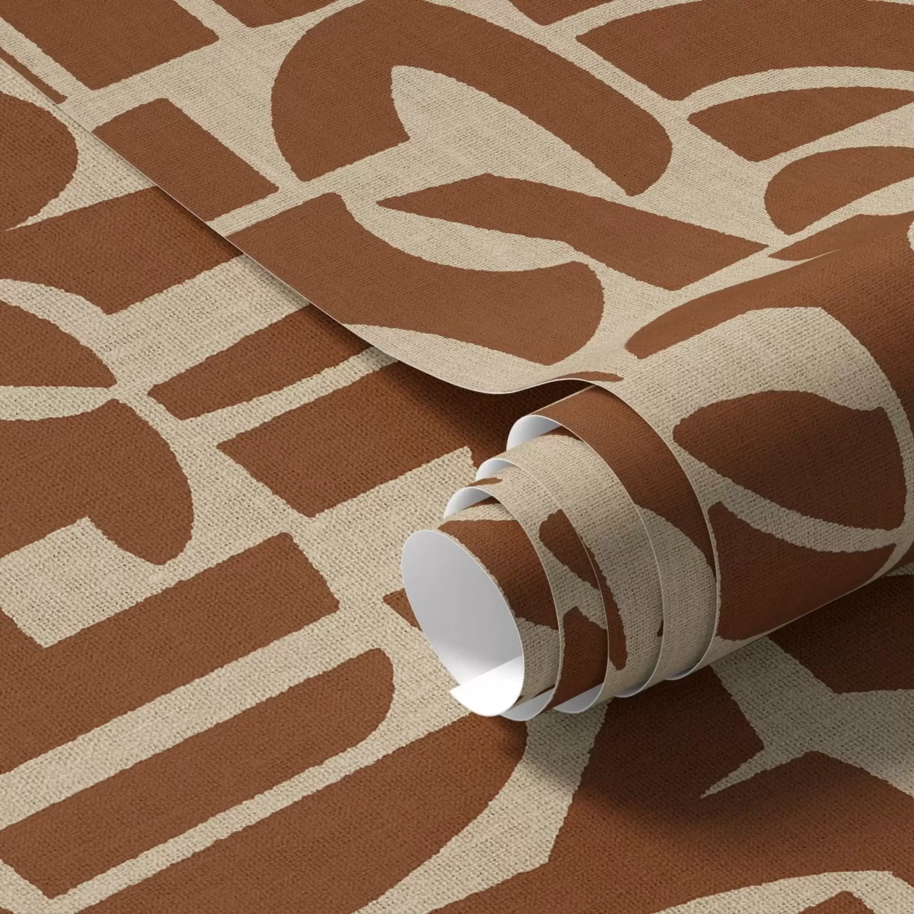 Fototapetai Terakotos geometrinės figūros ant lino a00774