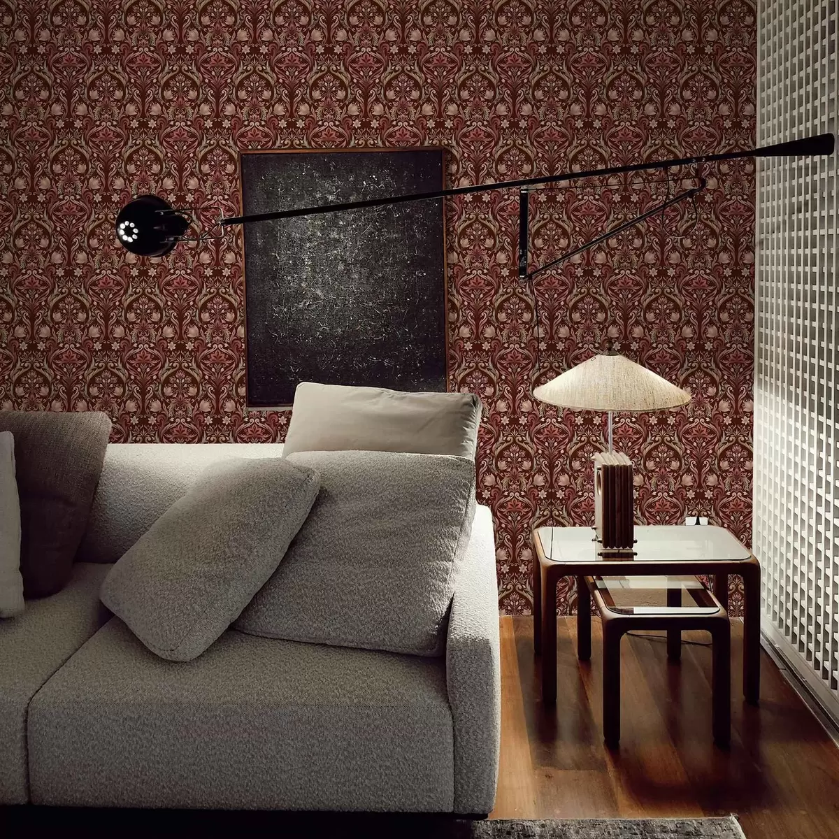 Fototapetai Tulpių ornamentas, sodrus bordo fonas a00827v2