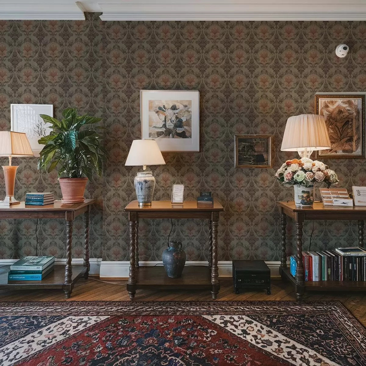 Fototapetai Terakotos damastas ant prislopinto alyvuogių fono a00828v3