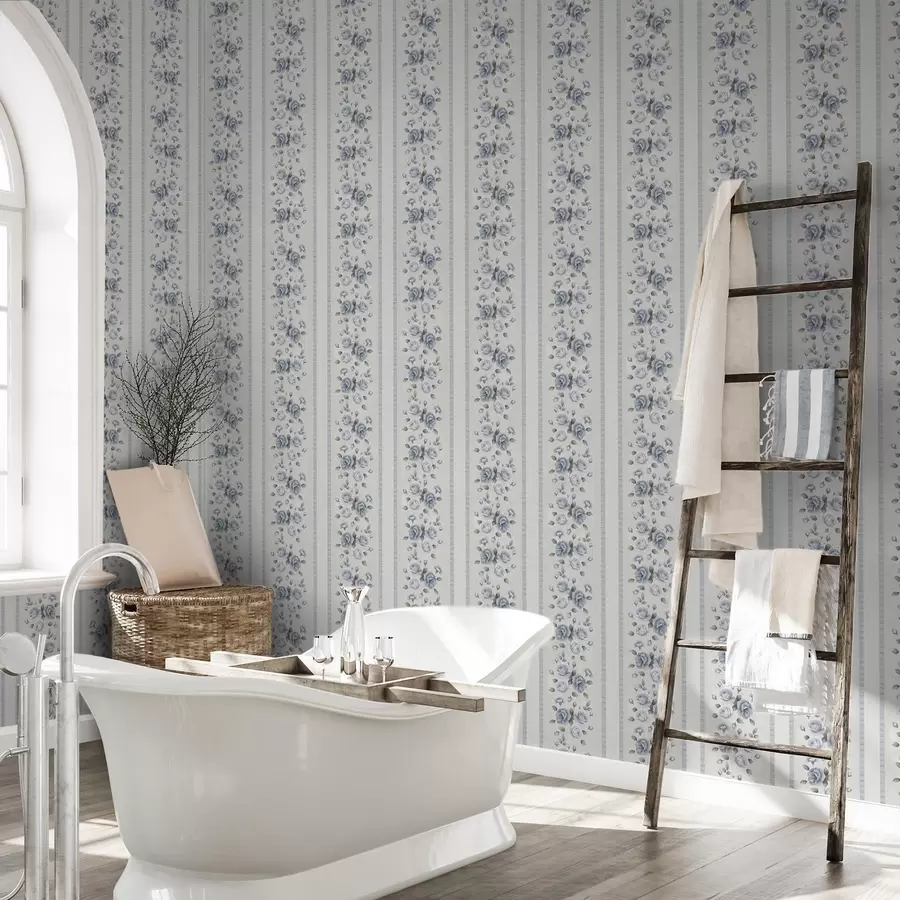 Fototapetai Mėlynos rožės vertikaliomis juostomis ant šviesaus fono a00860