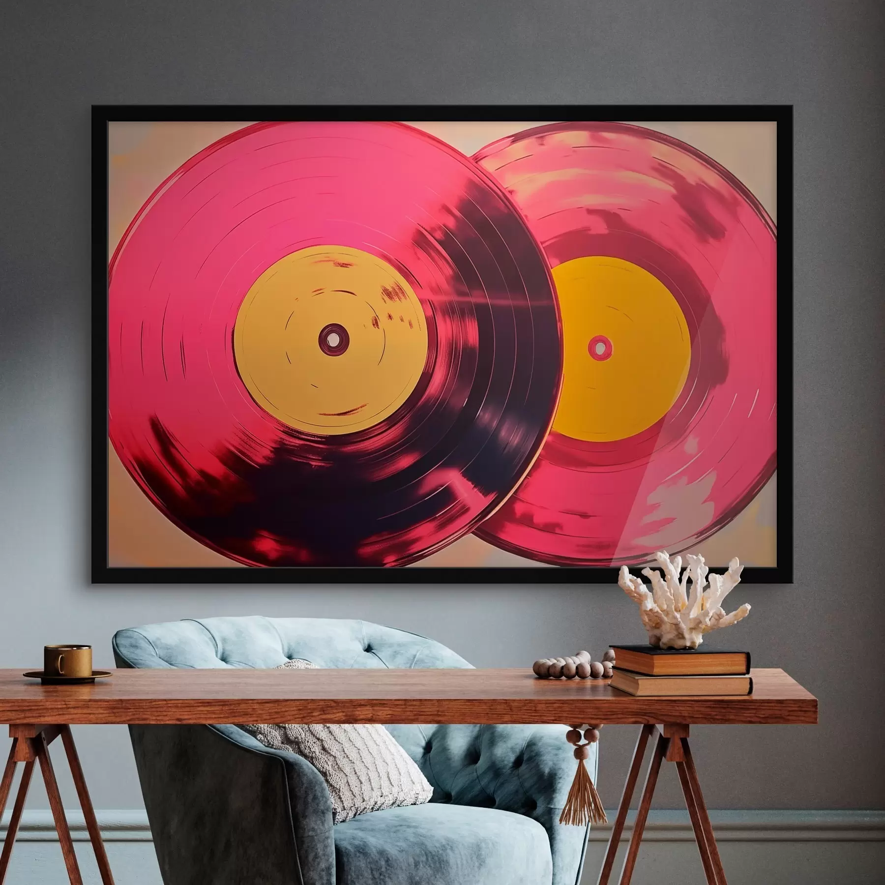 Fototapetai Spalvotos vinilo plokštelės f46459