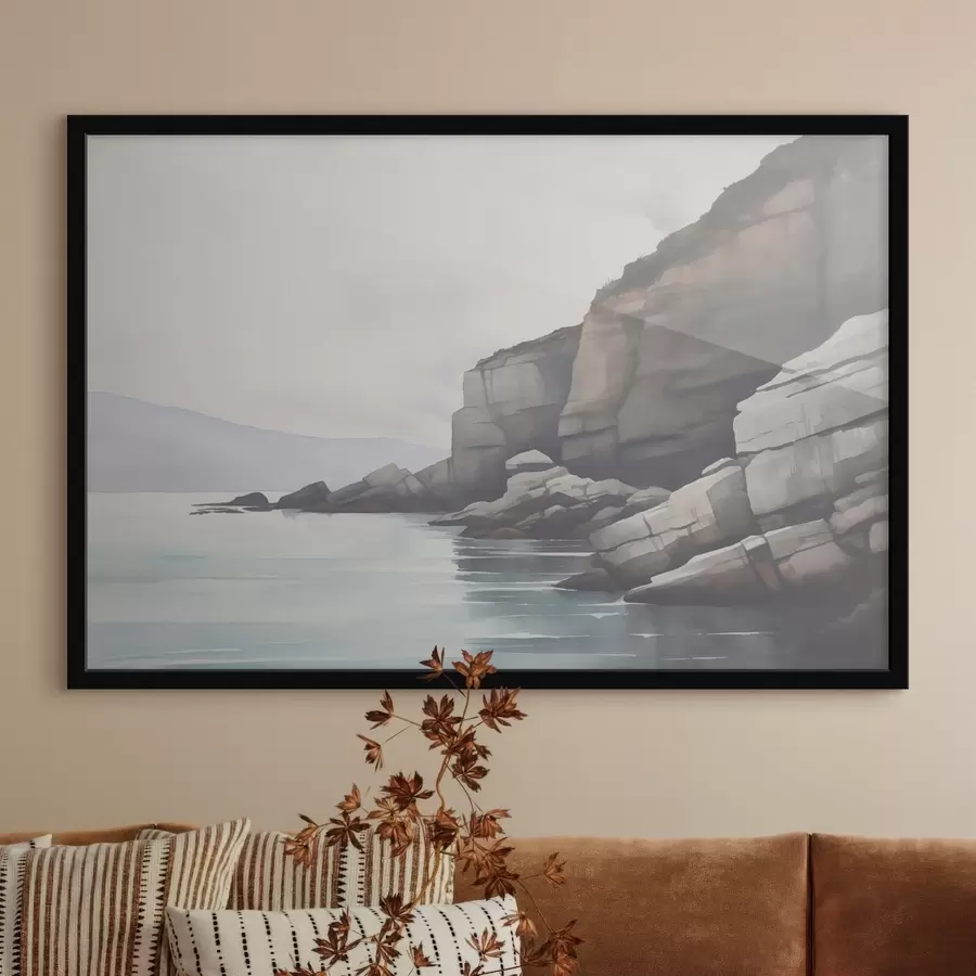 Fototapetai Uolėta pakrantė rūke f46464