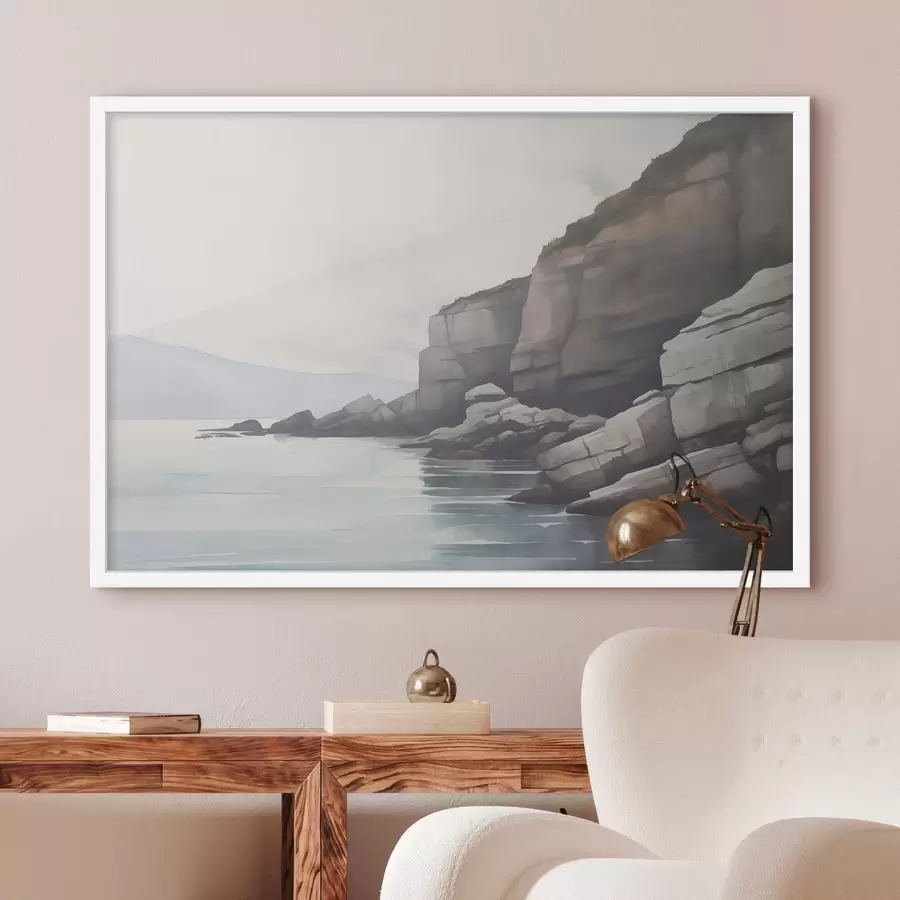 Fototapetai Uolėta pakrantė rūke f46464