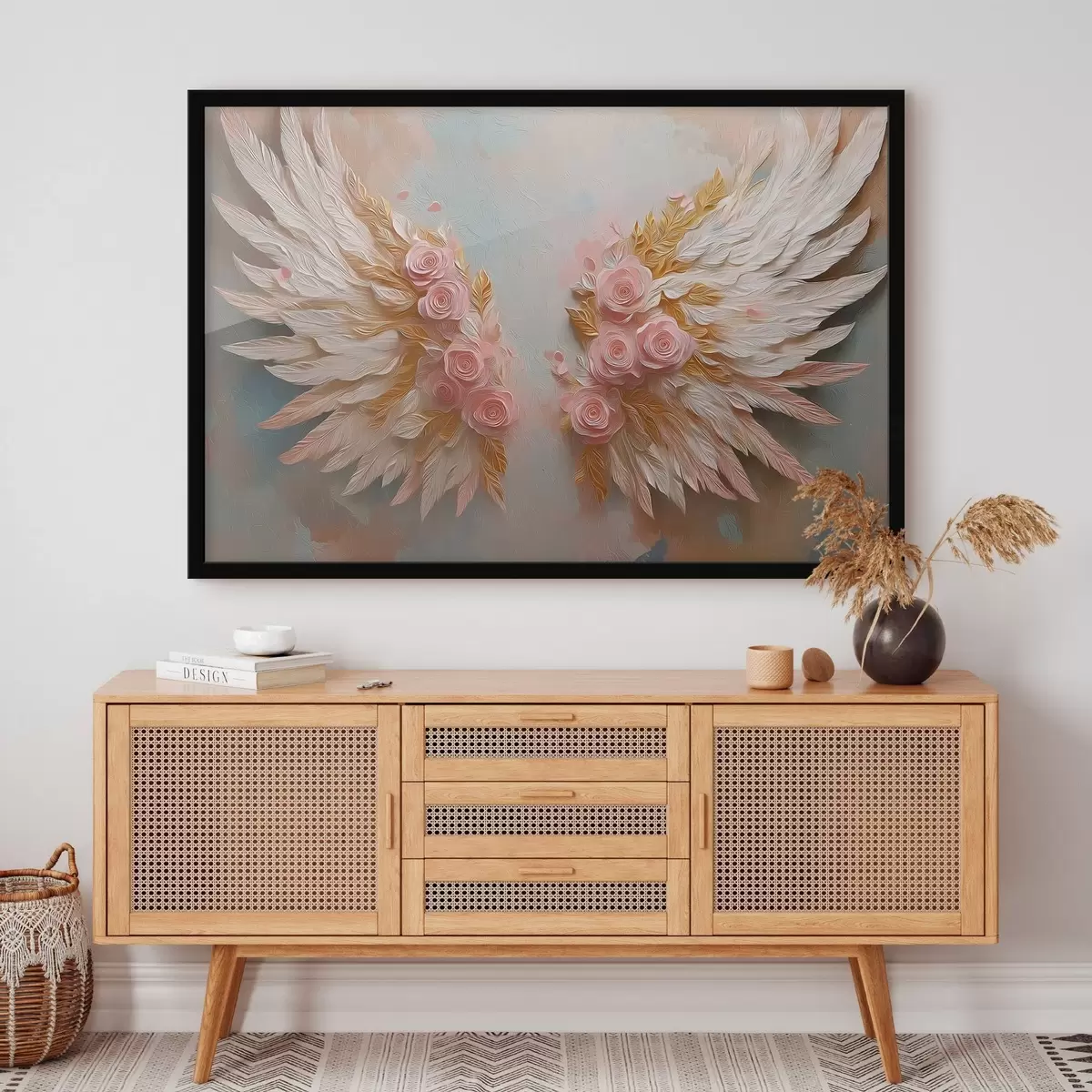 Plakatas Sparnai geltonos ir rožinės spalvos f46551