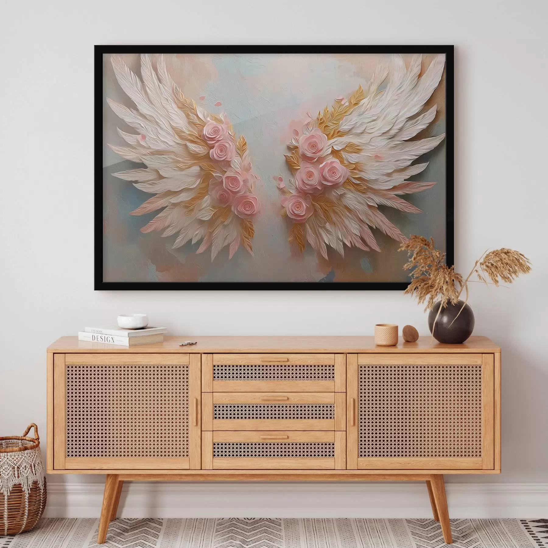 Fototapetai Sparnai geltonos ir rožinės spalvos f46551