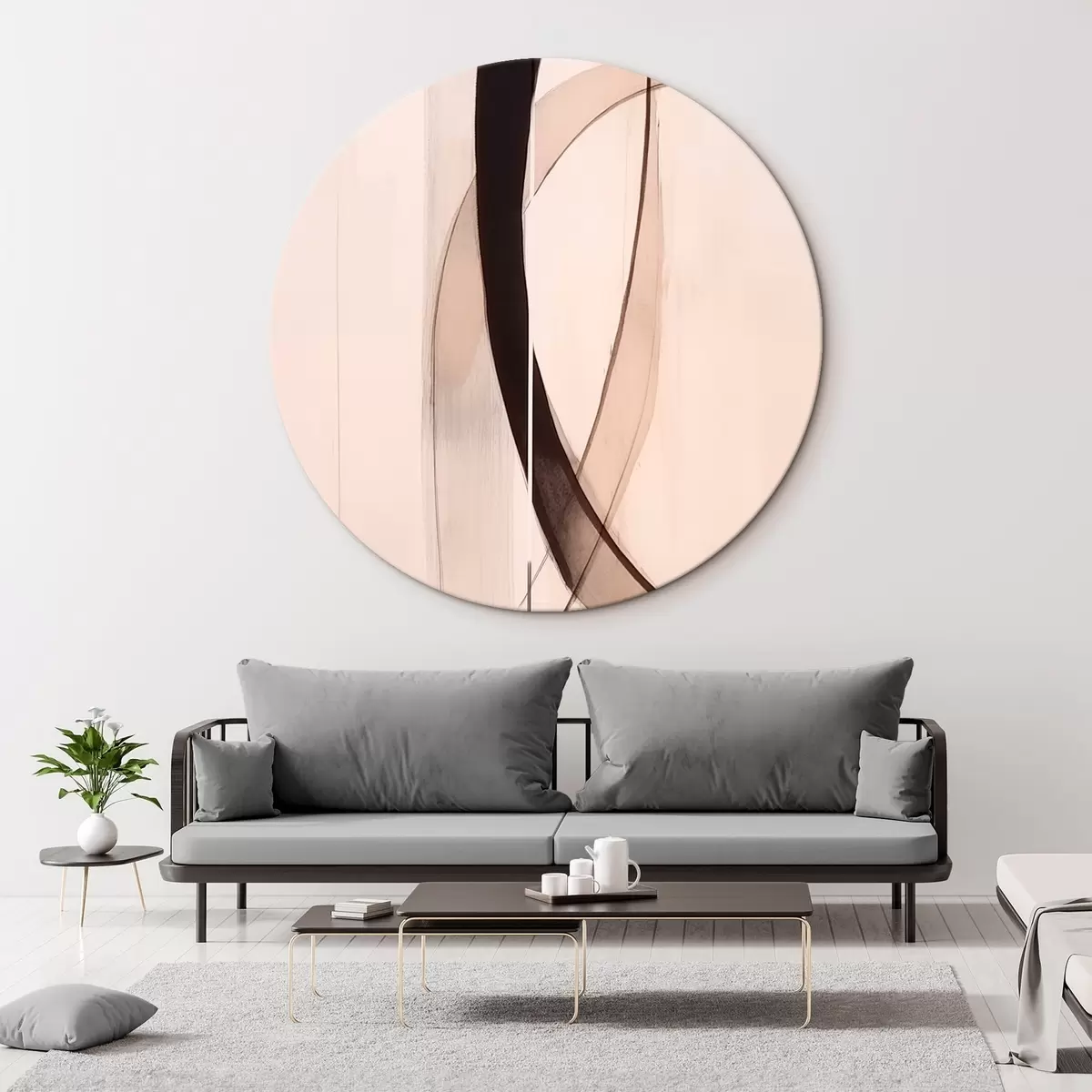 Apvalūs paveikslai Elegantiška kaligrafija. Abstrakcija r46468