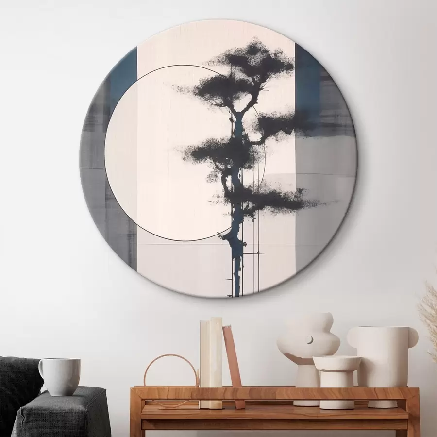 Paveikslėlis Abstrakcija. Medis ir saulė. Japonų minimalizmas r46463