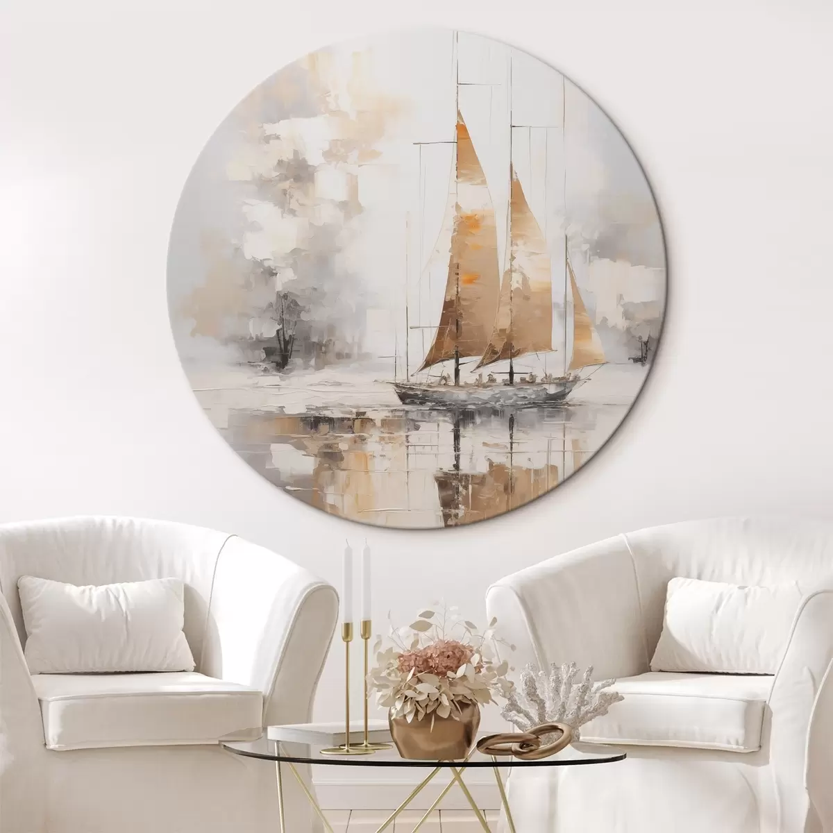 Apvalūs paveikslai Burlaivio imitacijos tapyba r46565