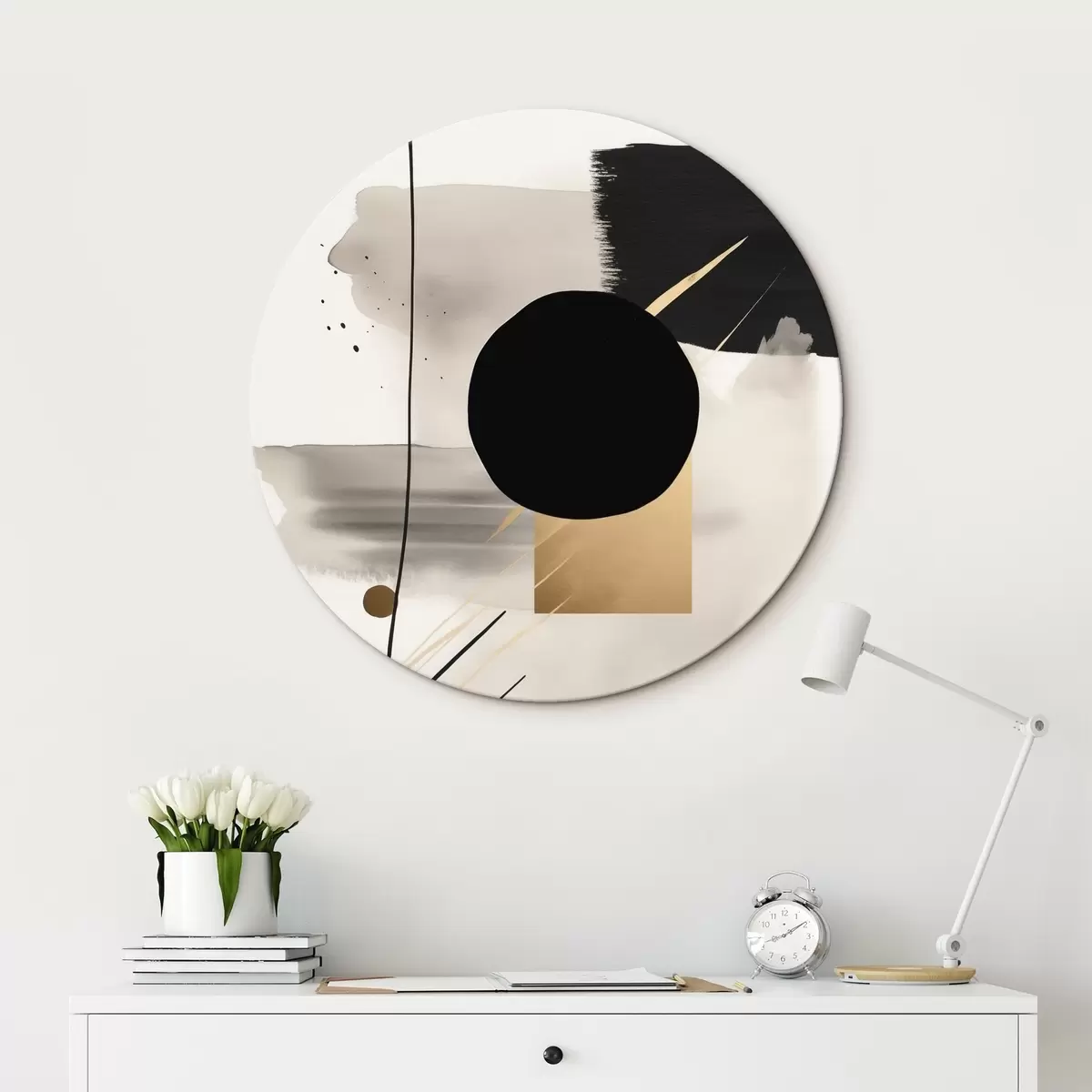 Apvalūs paveikslai Abstrakcijos su formomis r46572