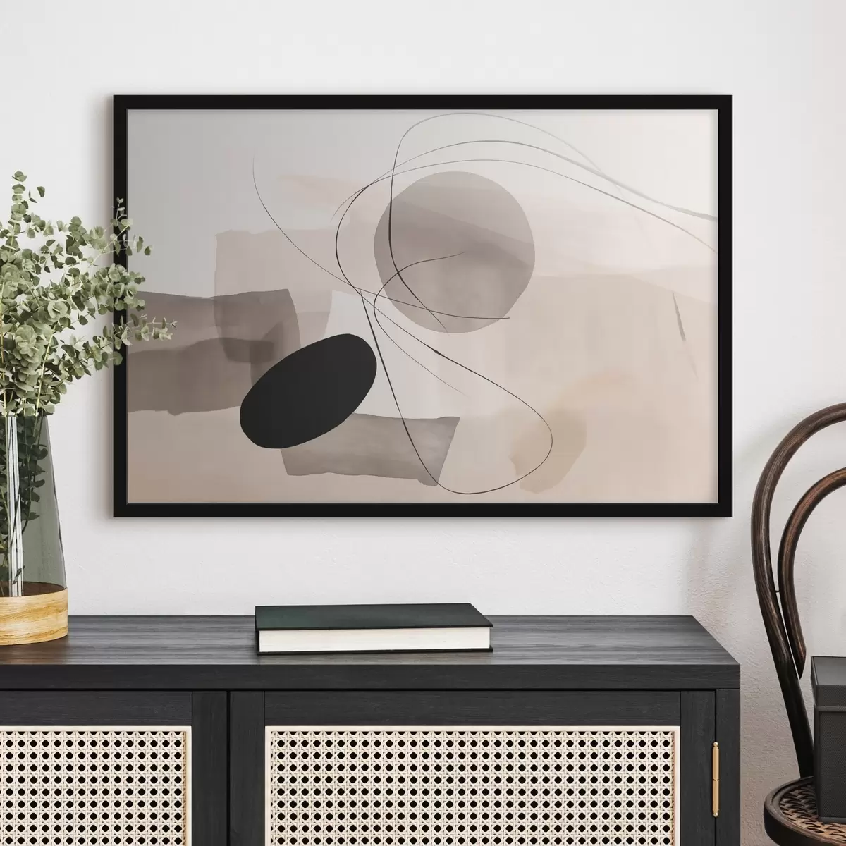 Plakatas Abstrakčios formos su linijomis f46455