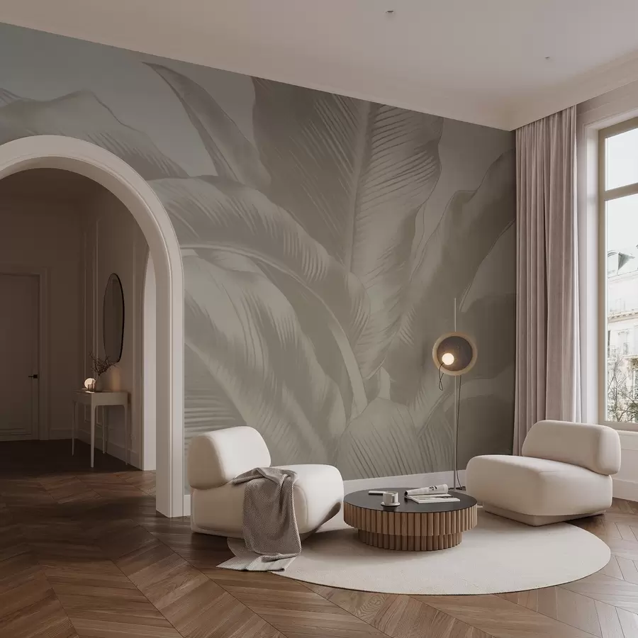 Fototapetai Ilgi lapai, bananų lapai su nusidėvėjimo efektu w04827v4