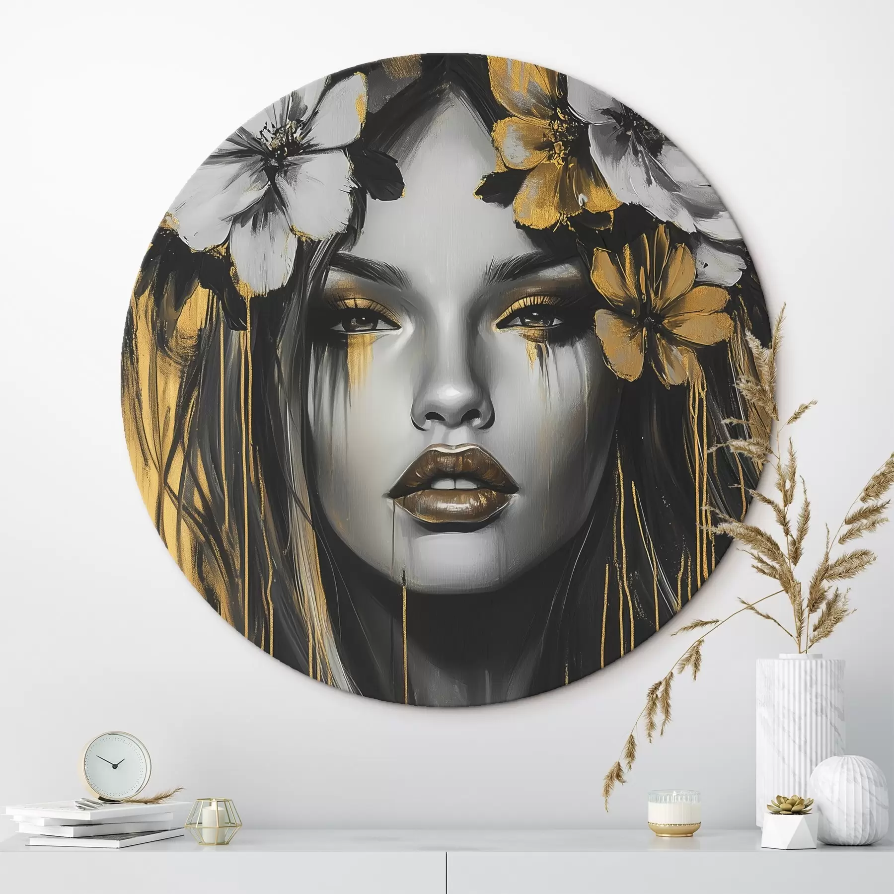 Paveikslėlis Abstraktus moters portretas su gėlėmis r46454