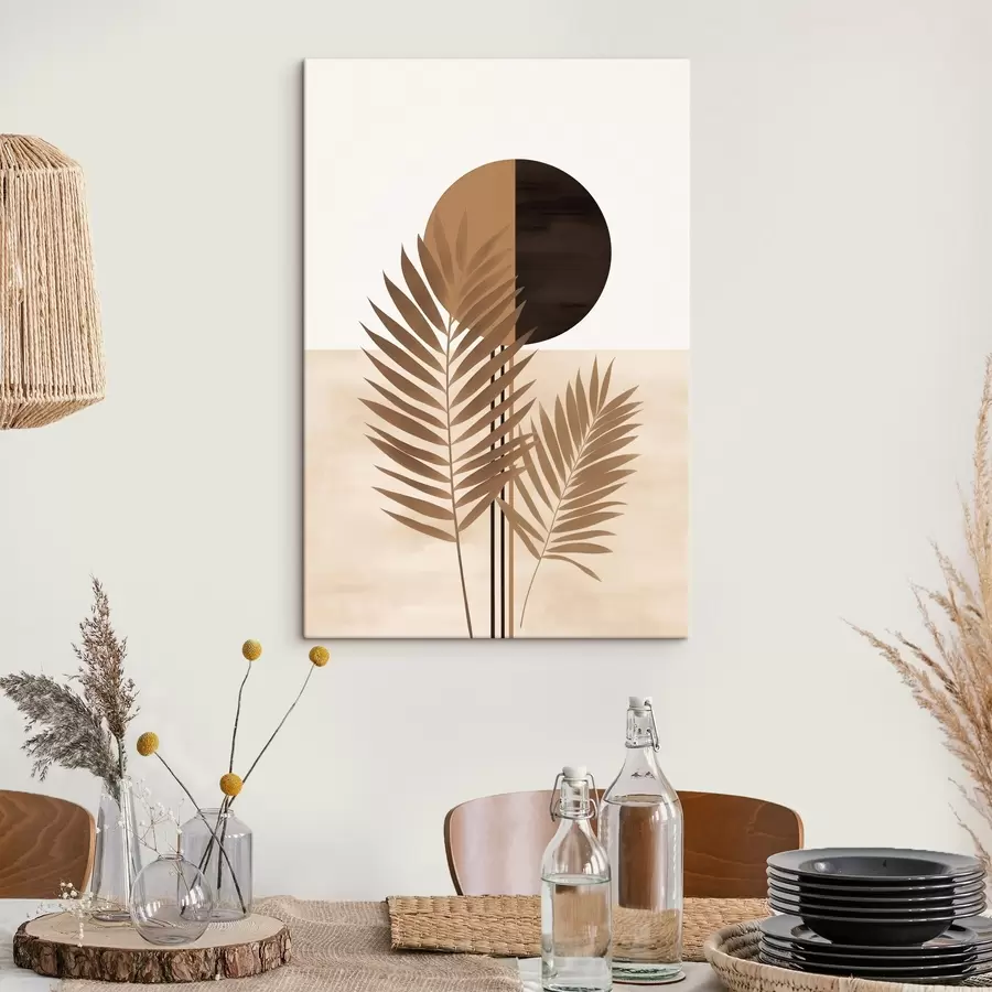 Paveikslėlis Dvi palmių lapų su padalintu apskritimu saulės motyvu s46491