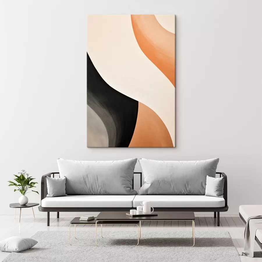 Paveikslėlis Ryškus S-kreivės formos akcentas kreminės, juodos ir terakotos spalvų s46495