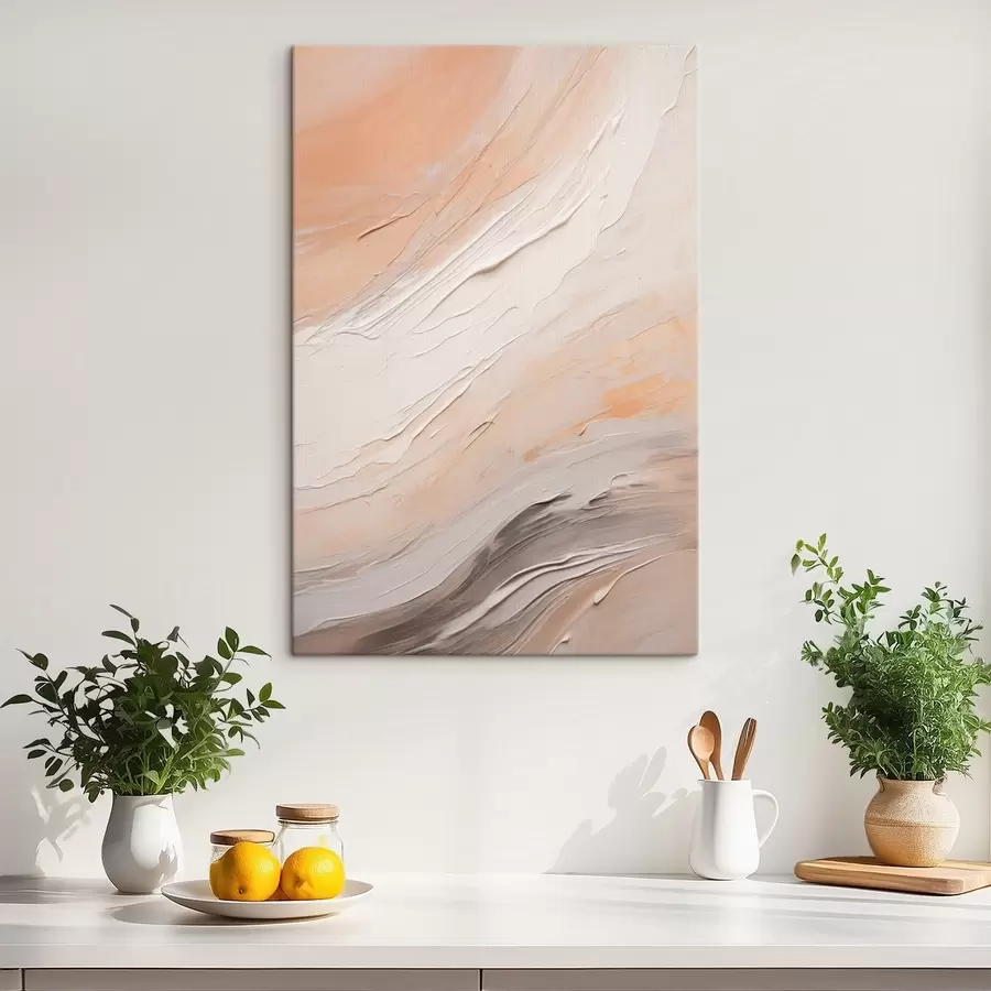 Paveikslėlis Tekstūruotas tinkas su šiltos smėlio spalvos ir švelnios pilkos spalvos sūkuriais s46511