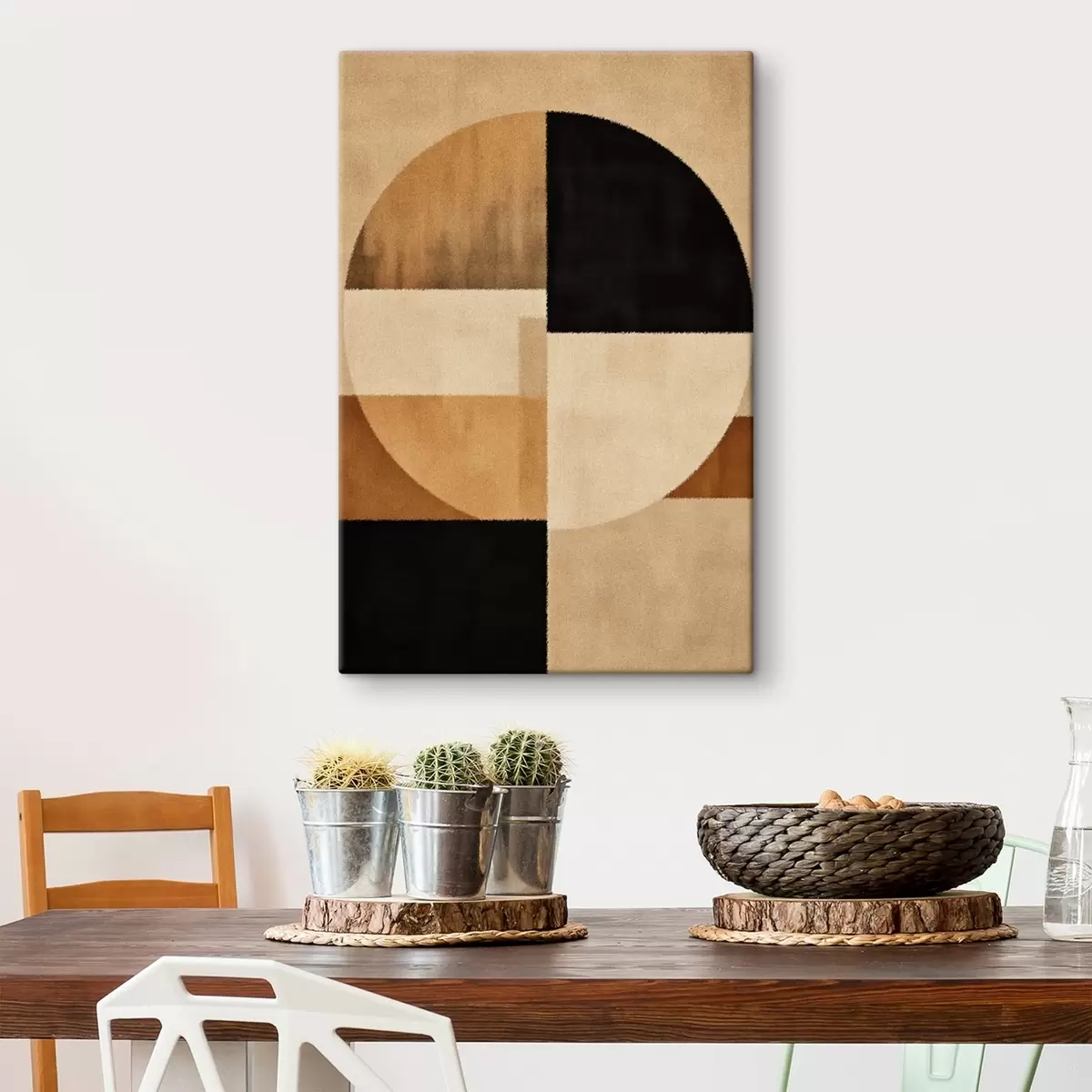 Paveikslėlis Pusapvaliai ir kvadratai šiltų atspalvių, minkšta tekstūra s46531