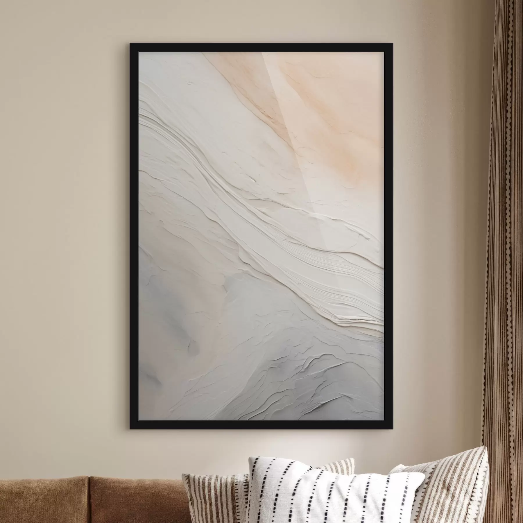 Fototapetai Tekstūruotas tinkas bangomis švelnių dramblio kaulo ir smėlio atspalvių f46510