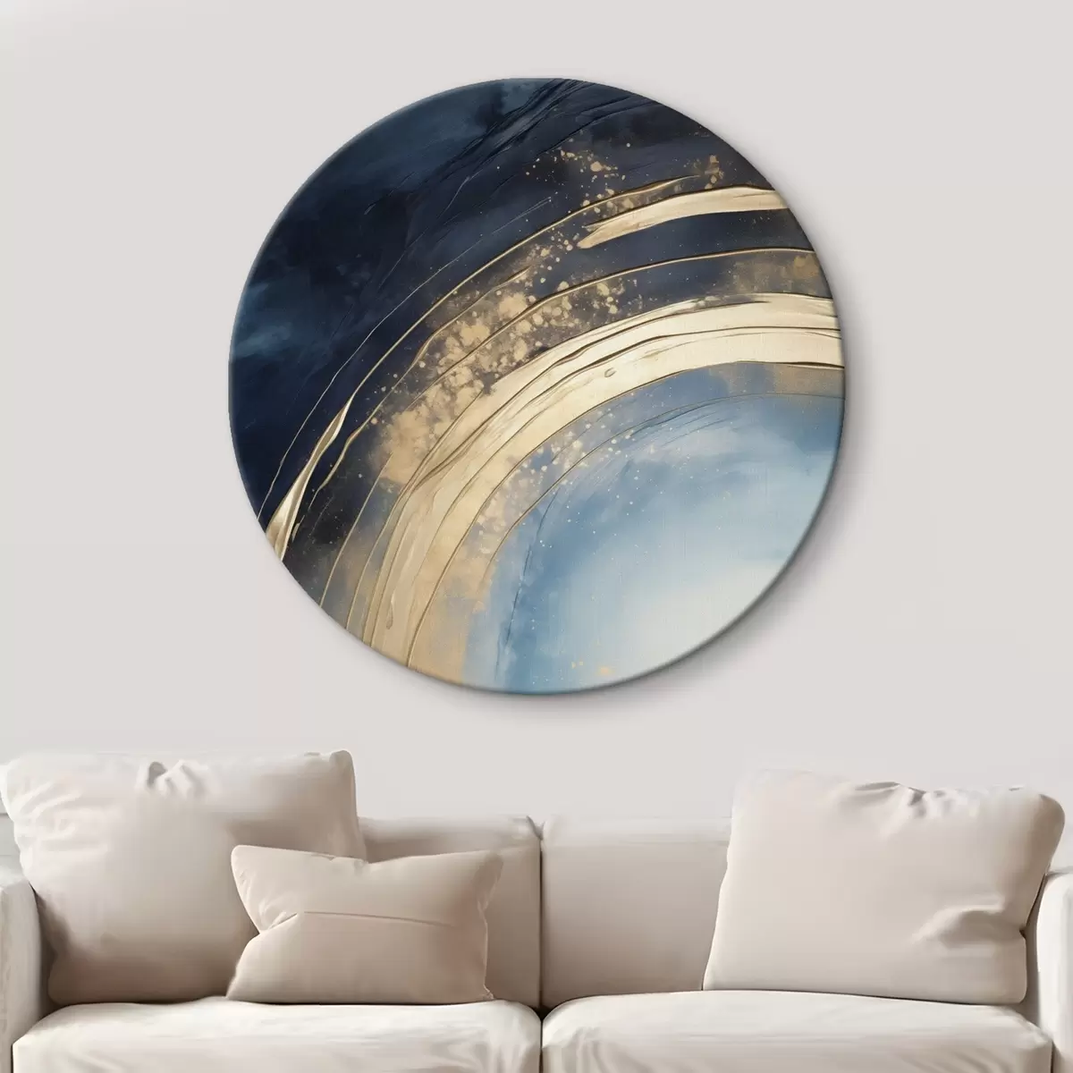 Apvalūs paveikslai Platus žiedas su šviesiu centru ir dėmėtomis glazūromis r46488