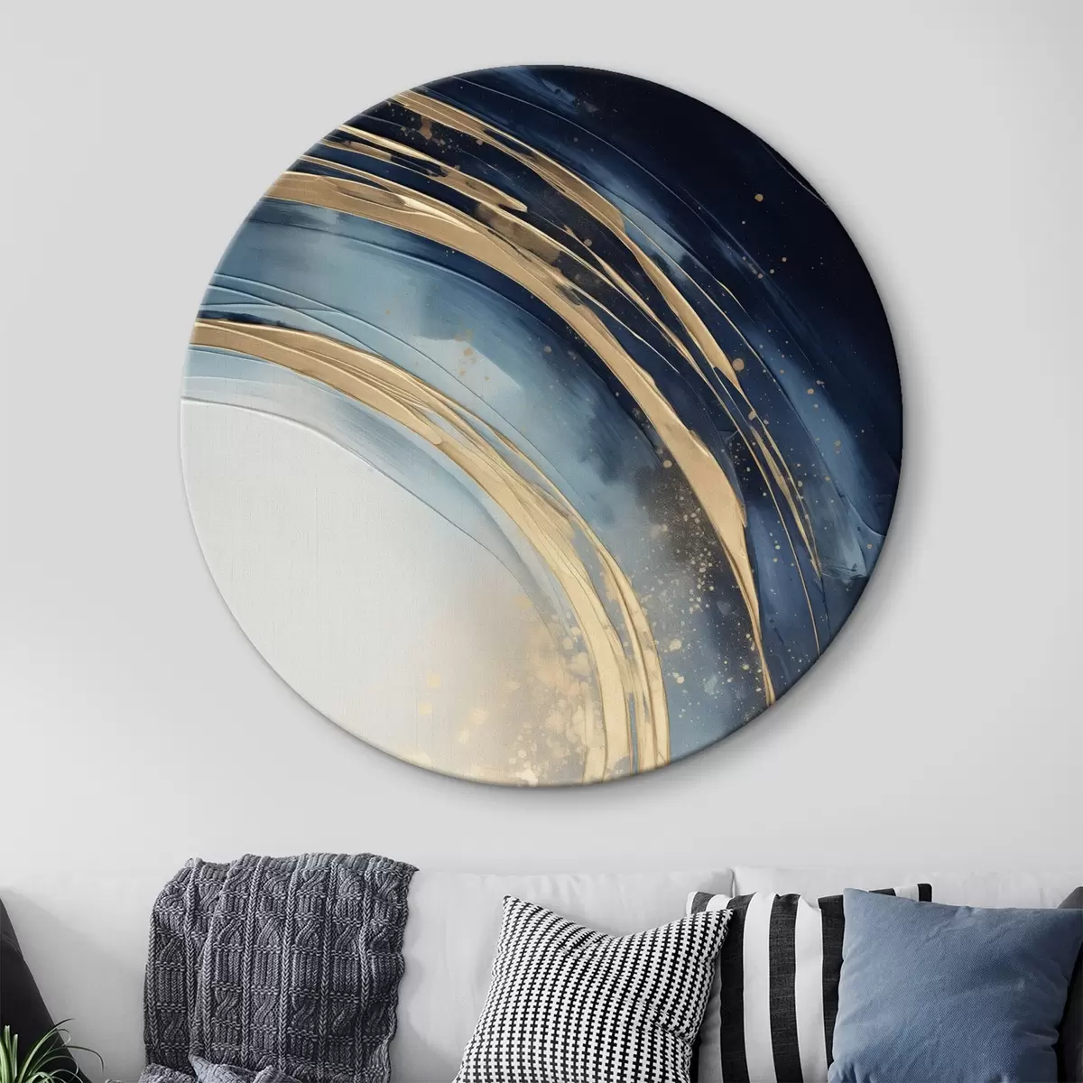 Apvalūs paveikslai Siauri sluoksniuoti žiedai virš šviesaus horizonto r46489