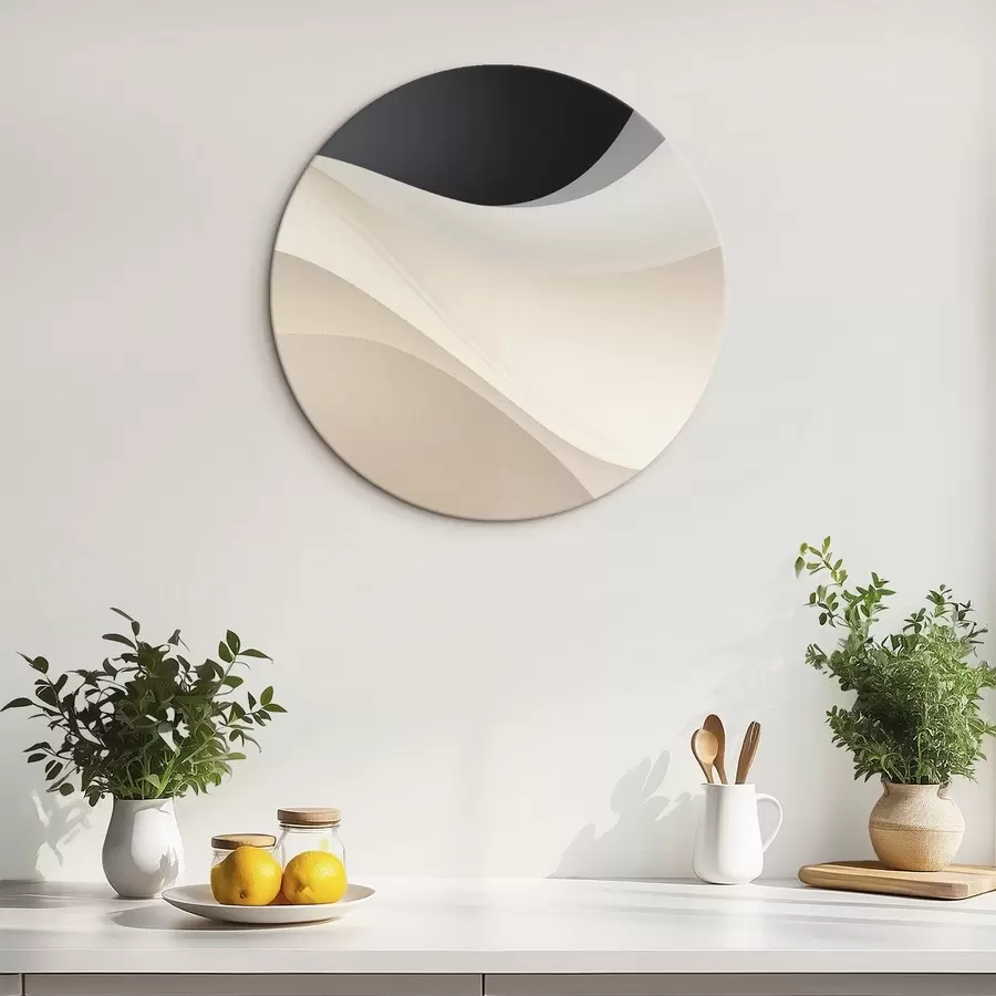 Paveikslėlis Sluoksniuotos tekančios kreivės juodos, kreminės ir pilkos spalvos r46492