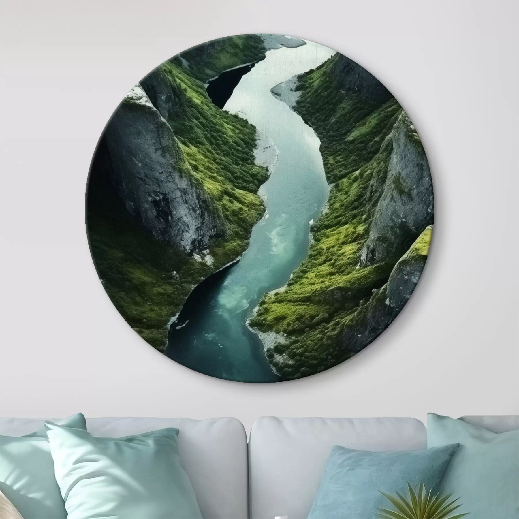 Paveikslėlis Tarp uolų vingiuojanti upė, vaizdas iš paukščio skrydžio r46521