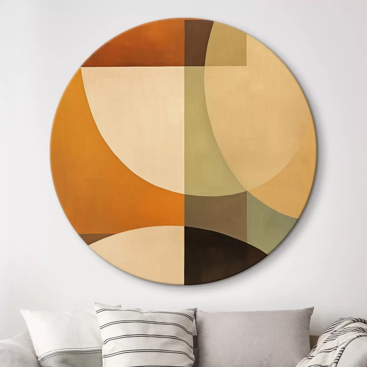 Apvalūs paveikslai Didelės susikertančios formos terakotos-alyvuogių atspalvių r46533