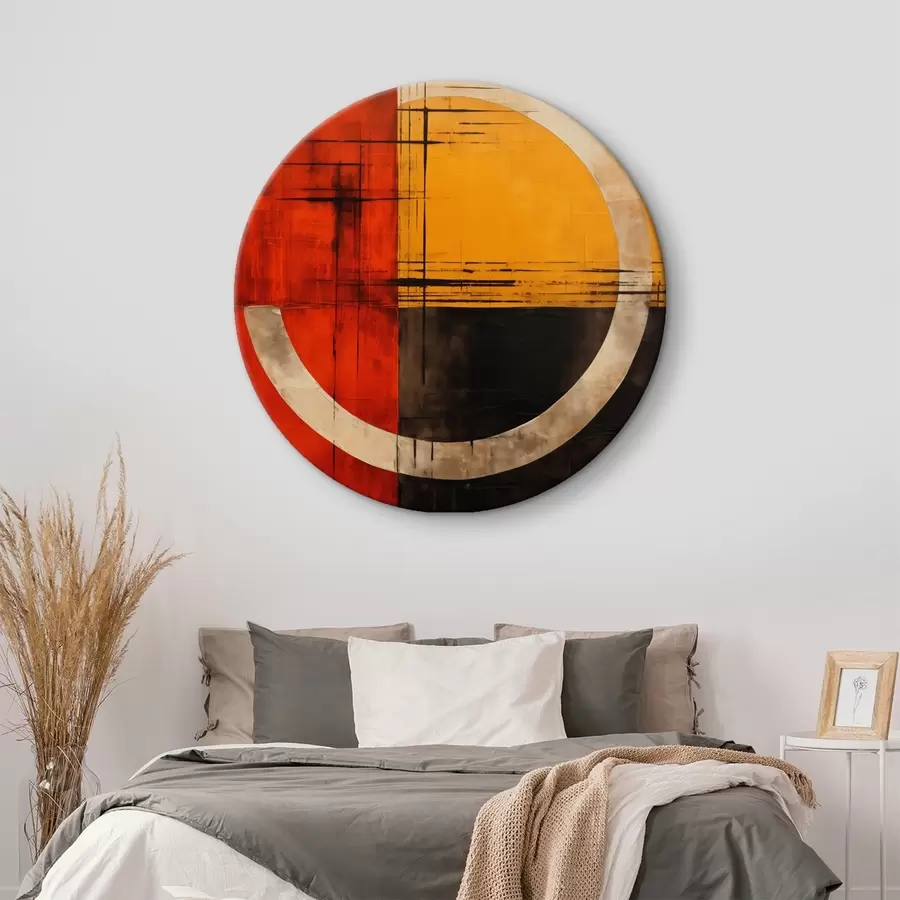 Paveikslėlis Abstraktus ratas raudonai juodame fone su linijomis r46535