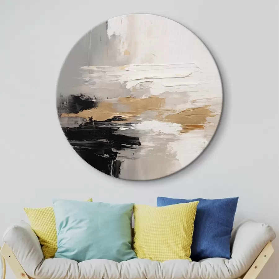 Paveikslėlis Nude atspalvių potėpiai su kontrastingu juodu ir ochros sluoksniu r46544