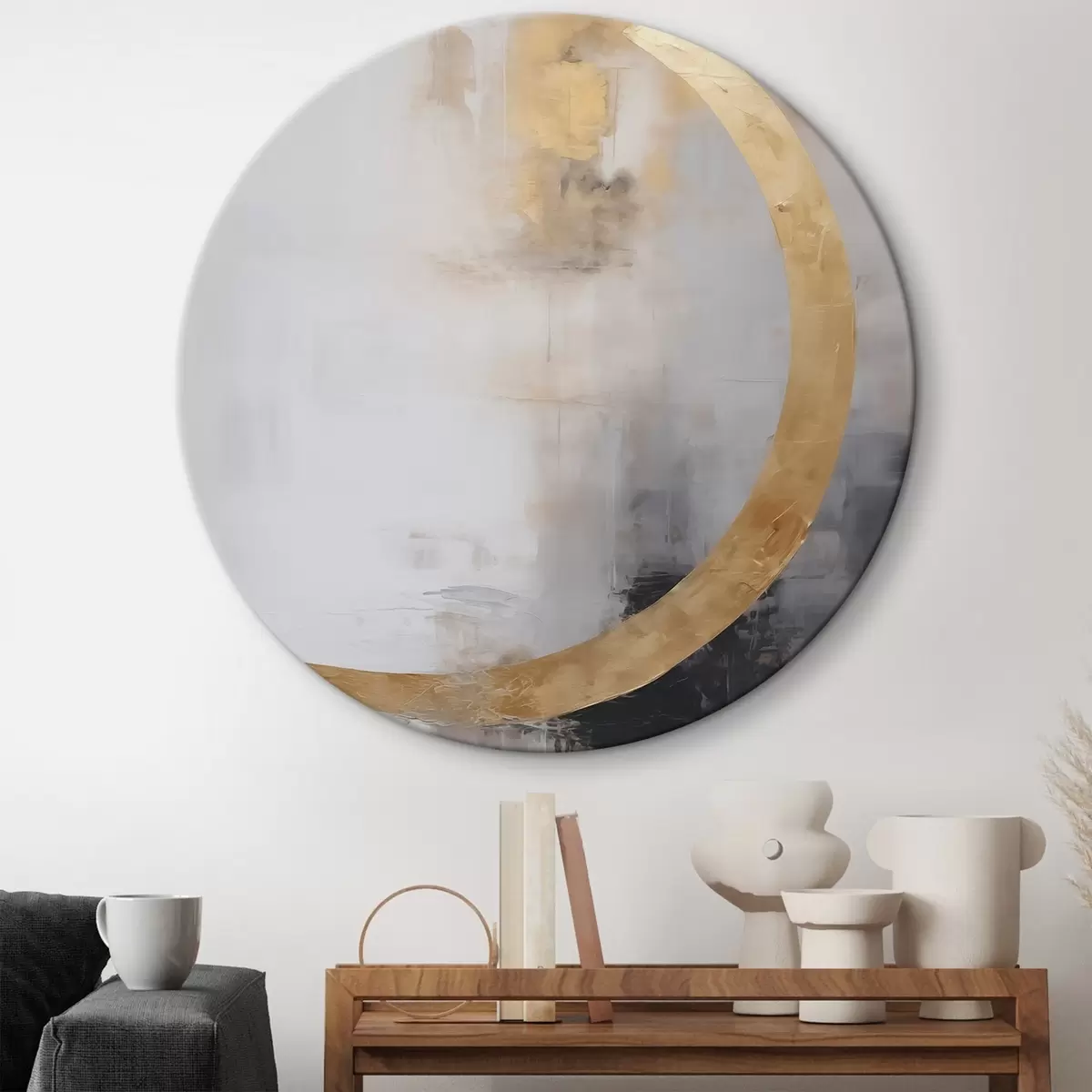 Apvalūs paveikslai Abstrakcija, tapybos imitacija r46675