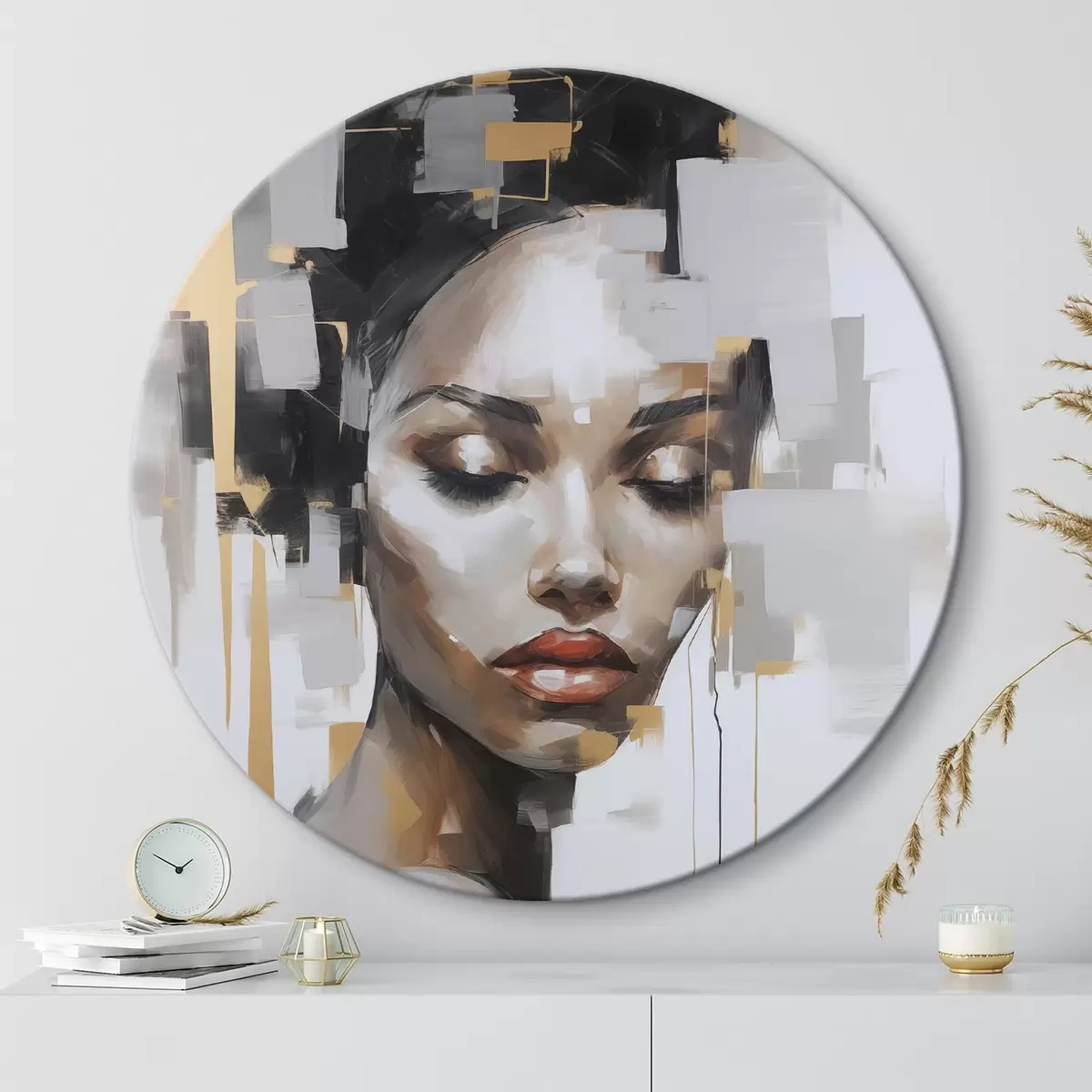 Apvalūs paveikslai Abstraktus portretas r46676